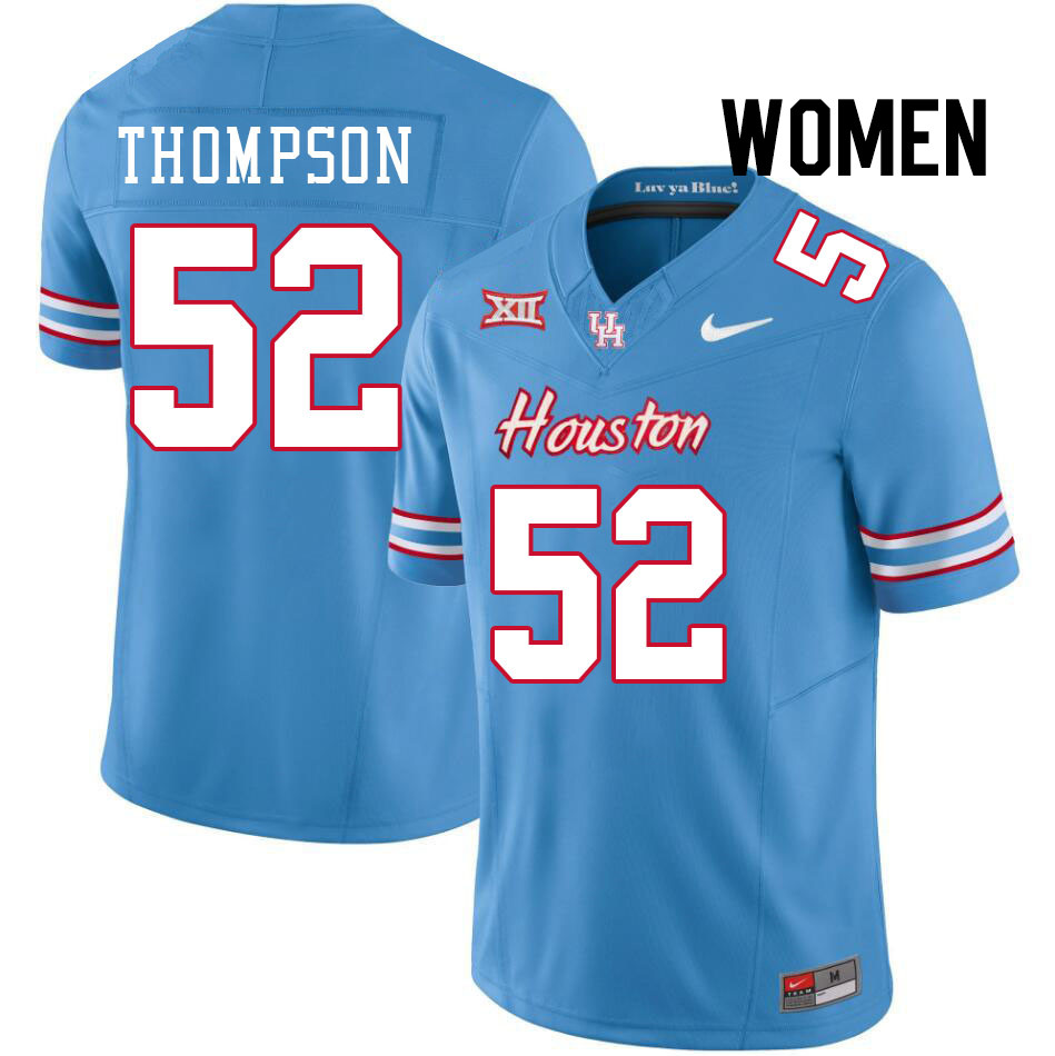 Women #52 Jett Thompson Houston Cougars College Football Jerseys Stitched-Oilers